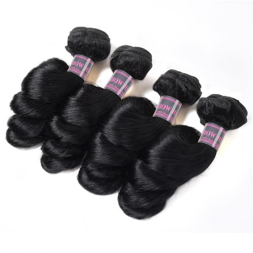 malaysian hair loose wave 4 bundles with 4x13 lace frontal