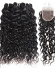 malaysian hair water wave 3 bundles with lace closure