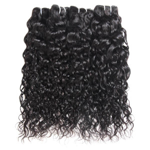 Malaysian Water Wave Weave Hair 4 Bundles Natural Color 100% Remy Human Hair Extensions