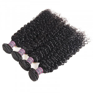 Mongolian Curly Hair 4 Bundles  100% Virgin Human Hair Extensions