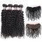Peruvian Curly Hair With Closure Remy Human Hair 4 Bundles With 13*4 Lace Frontal Closure