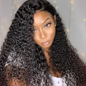 Virgin Peruvian Curly Hair 3 Bundles With 13*4 Lace Frontal Human Hair Extensions