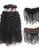 Virgin Peruvian Curly Hair 3 Bundles With 13*4 Lace Frontal Human Hair Extensions