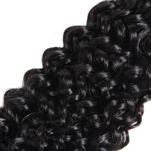 Virgin Peruvian Curly Human Hair 4 Bundles with 4*4 Lace Closure
