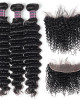 Virgin Peruvian Deep Wave Hair Weave 3 Bundles With 13*4 Lace Frontal Closure