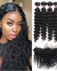 Virgin Peruvian Deep Wave Hair 4 Bundles With 13*4 Lace Frontal