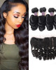 Peruvian Loose Wave 4 Bundles with 13*4 Lace Frontal Closure