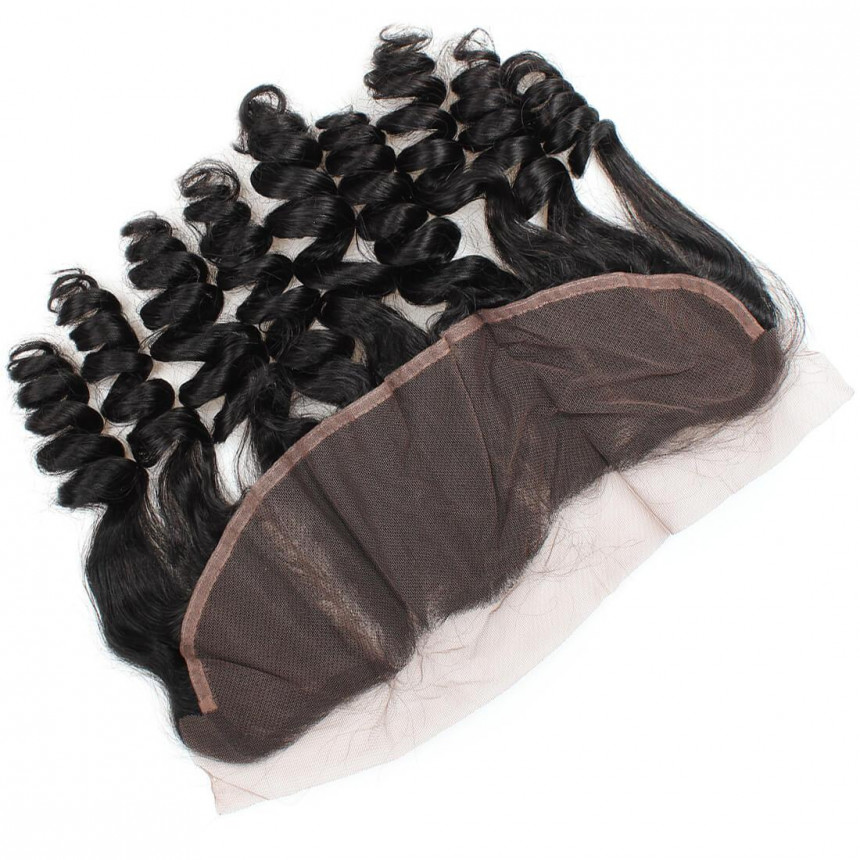 Peruvian Loose Wave 4 Bundles with 13*4 Lace Frontal Closure