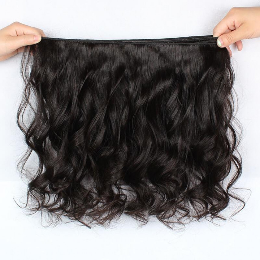 Peruvian Loose Wave 4 Bundles with 13*4 Lace Frontal Closure