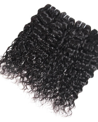 Virgin Peruvian Water Wave Human Hair Weave 4 Bundles