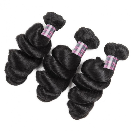 Virgin Peruvian Loose Wave 3 Bundles with 13*4 Ear To Ear Lace Frontal Closure