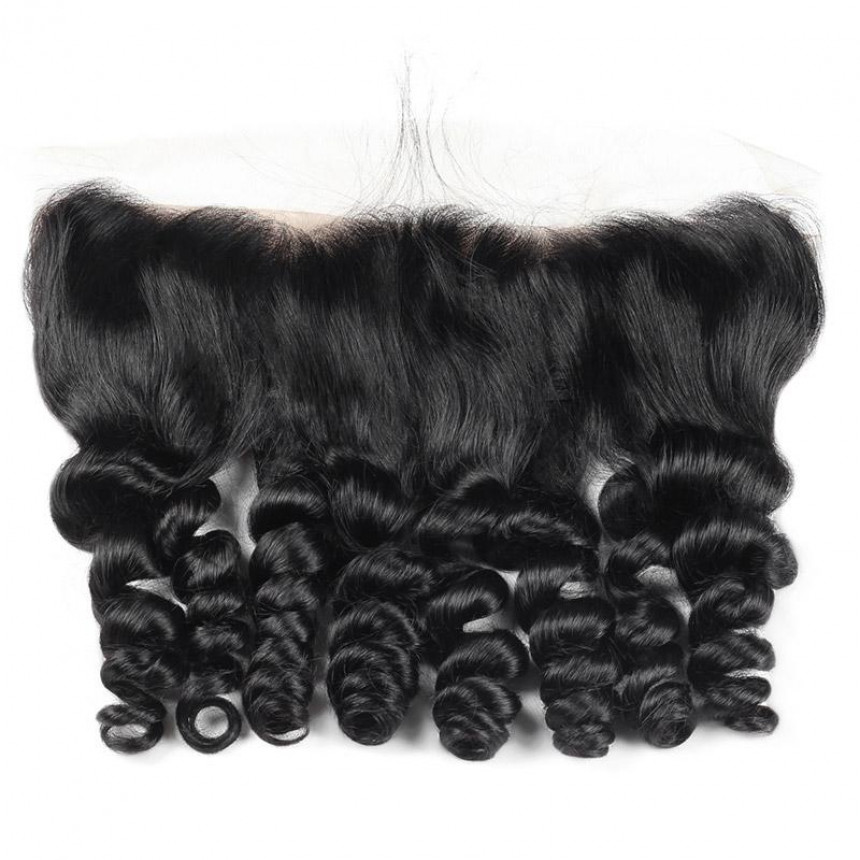 Virgin Peruvian Loose Wave 3 Bundles with 13*4 Ear To Ear Lace Frontal Closure