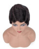 Short Human Hair Wigs Finger Wave Machine Made Virgin Remy Hair Wig