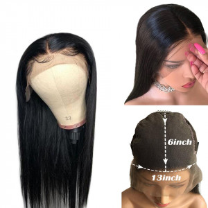 Straight 13x6 Lace Front Wigs Virgin Human Hair With Baby Hair