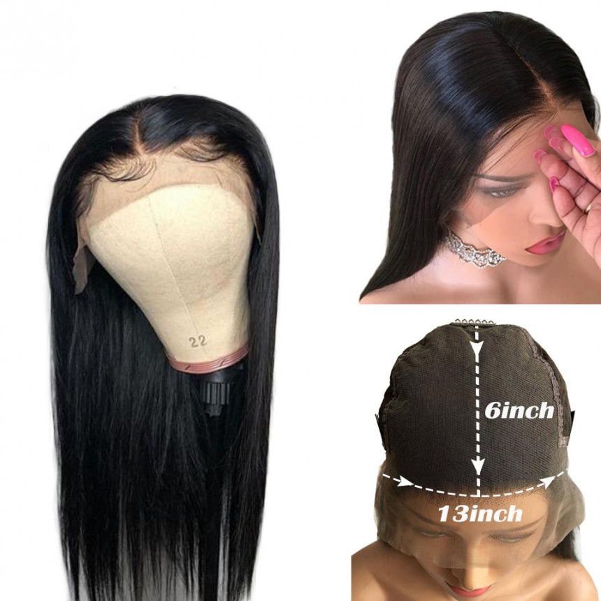 Straight 13x6 Lace Front Wigs Virgin Human Hair With Baby Hair