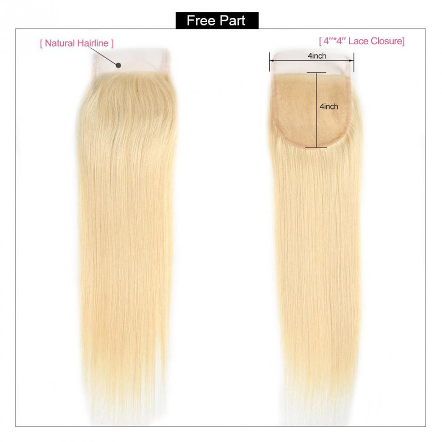 colored hair extensions straight hair 613 cheap blonde bundles with lace closure