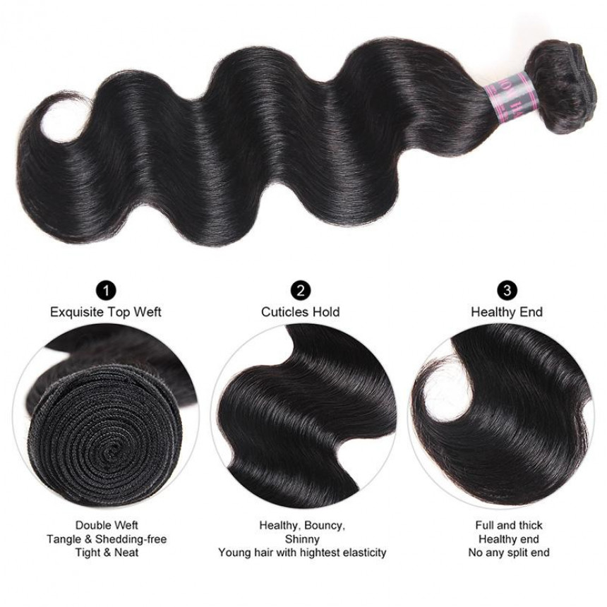 Brazilian Body Wave 3 Bundles with 13*4 Lace Frontal Closure Brazilian Body Wave 3 Bundles with 13*4 Lace Frontal Closure