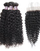 virgin brazilian curly hair 3 bundles with lace closure