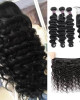 virgin brazilian loose deep wave hair 3 bundles with lace closure