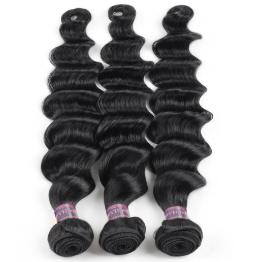 virgin brazilian loose deep wave hair 3 bundles with lace closure