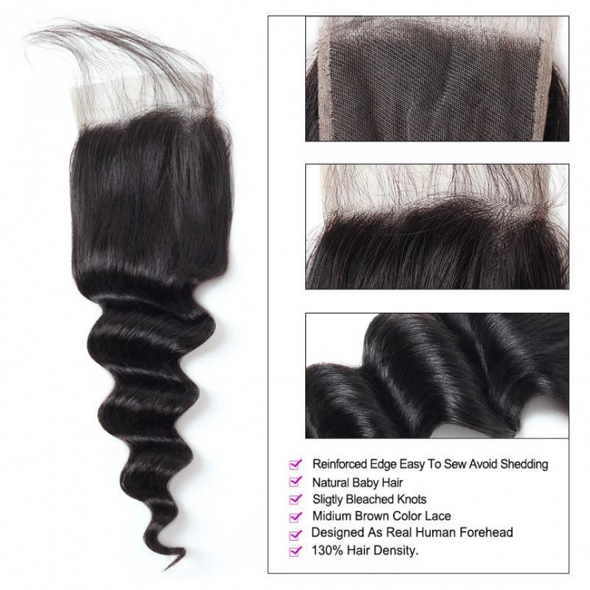 virgin brazilian loose deep wave hair 3 bundles with lace closure virgin brazilian loose deep wave hair 3 bundles with lace closure