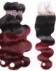 virgin remy hair 99j ombre burgundy color body wave 3 bundles with 4 4 lace closure