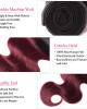 virgin remy hair 99j ombre burgundy color body wave 3 bundles with 4 4 lace closure
