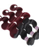 virgin remy hair 99j ombre burgundy color body wave 3 bundles with 4 4 lace closure