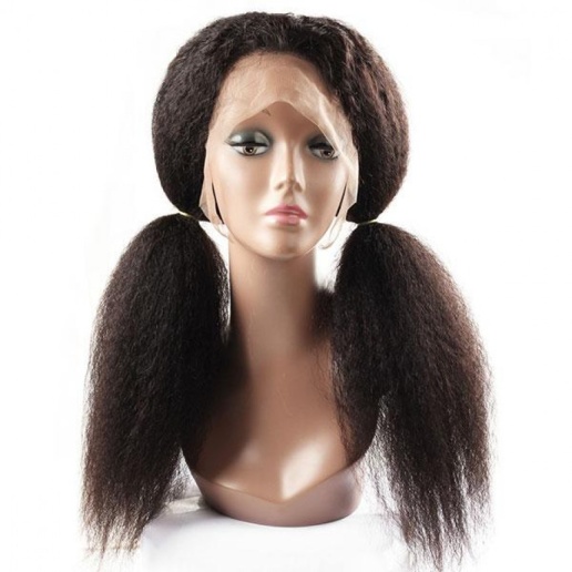 Kinky Brazilian Straight Hair Wig 13X4 Lace Front Yaki Human Hair Wigs