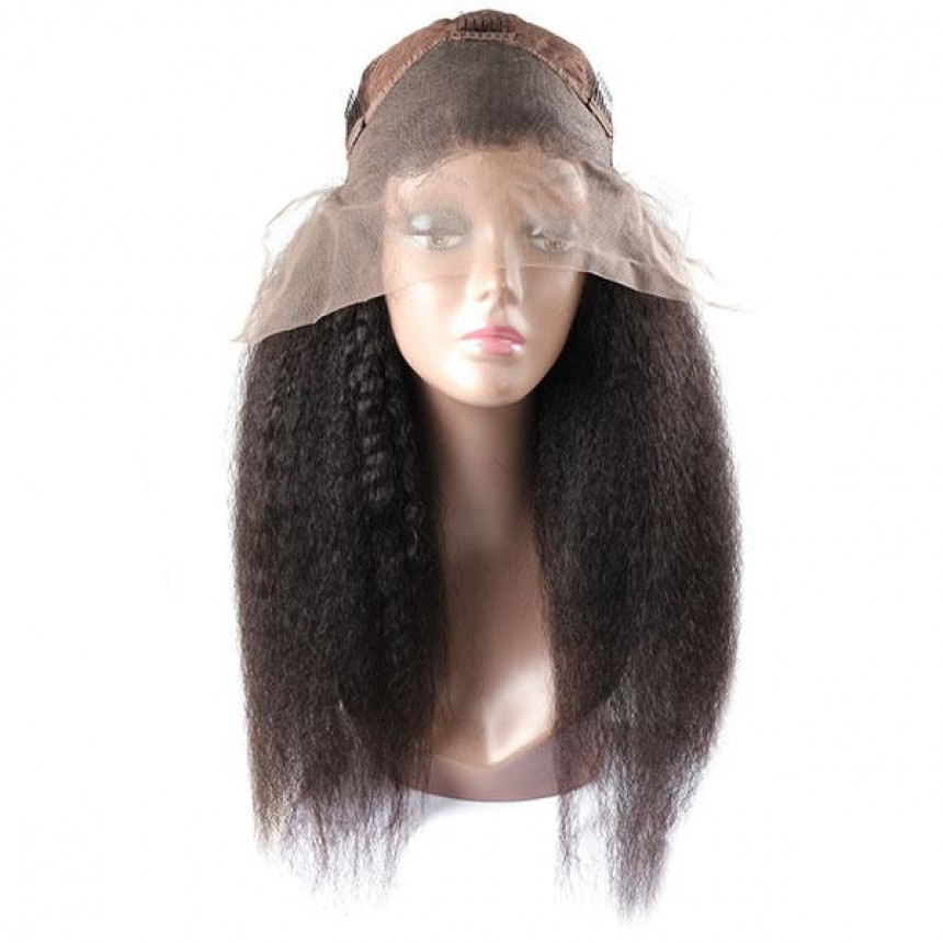 Kinky Brazilian Straight Hair Wig 13X4 Lace Front Yaki Human Hair Wigs