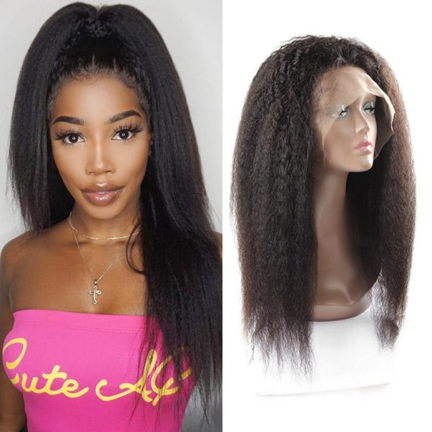 Kinky Brazilian Straight Hair Wig 13X4 Lace Front Yaki Human Hair Wigs Kinky Brazilian Straight Hair Wig 13X4 Lace Front Yaki Human Hair Wigs