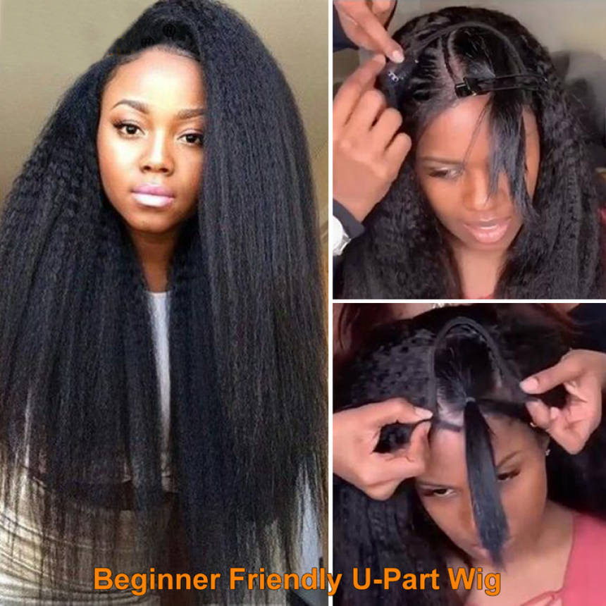 Malaysian Kinky Curly U Part Wig Straight Human Hair Wigs Malaysian Kinky Curly U Part Wig Straight Human Hair Wigs