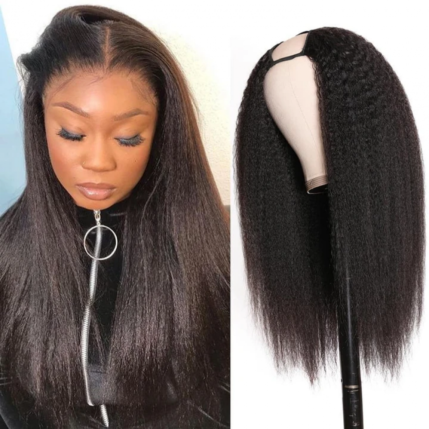 Malaysian Kinky Curly U Part Wig Straight Human Hair Wigs Malaysian Kinky Curly U Part Wig Straight Human Hair Wigs