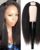 Malaysian Kinky Curly U Part Wig Straight Human Hair Wigs