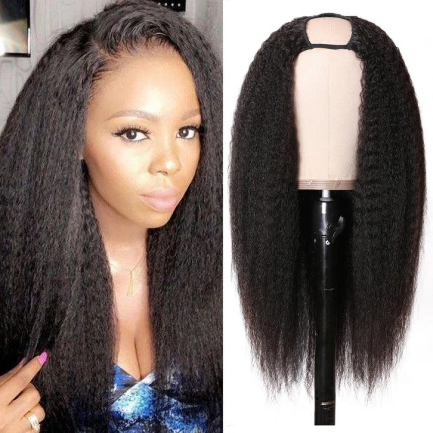 Malaysian Kinky Curly U Part Wig Straight Human Hair Wigs Malaysian Kinky Curly U Part Wig Straight Human Hair Wigs