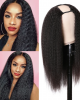 Malaysian Kinky Curly U Part Wig Straight Human Hair Wigs