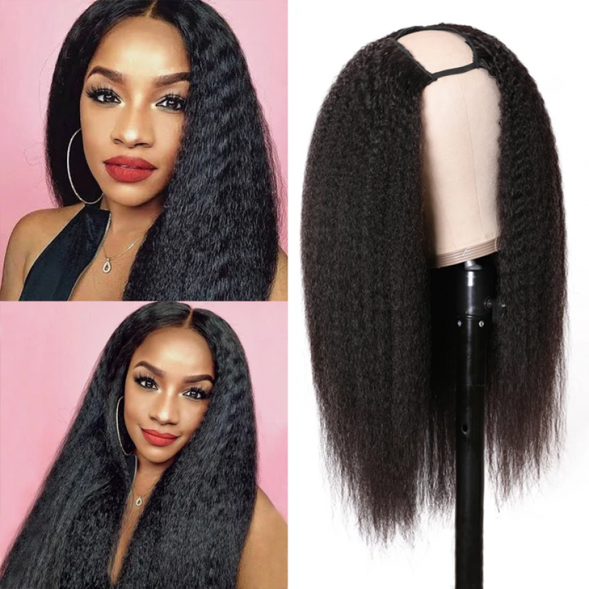 Malaysian Kinky Curly U Part Wig Straight Human Hair Wigs Malaysian Kinky Curly U Part Wig Straight Human Hair Wigs
