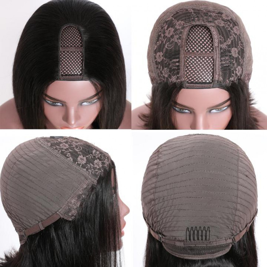 U Part Bob Wig Natural Color Brazilian Human Hair Upart Wigs U Part Bob Wig Natural Color Brazilian Human Hair Upart Wigs