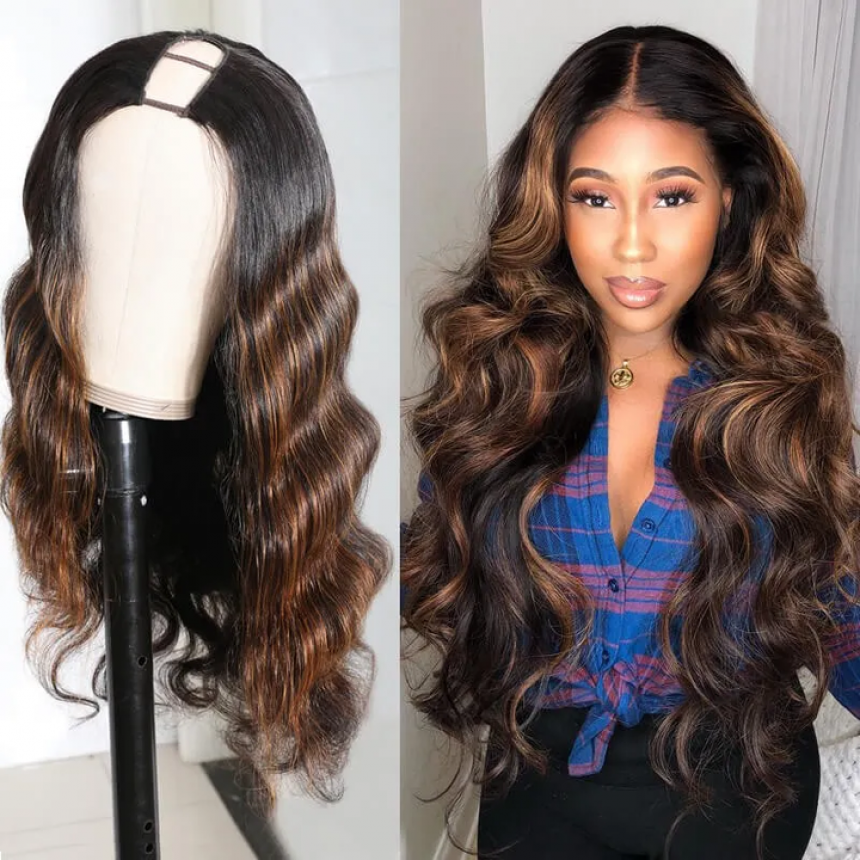 U Part Body Wave Wig Human Hair Wigs Dark Auburn 100% Human Hair Super Soft U Part Body Wave Wig Human Hair Wigs Dark Auburn 100% Human Hair Super Soft