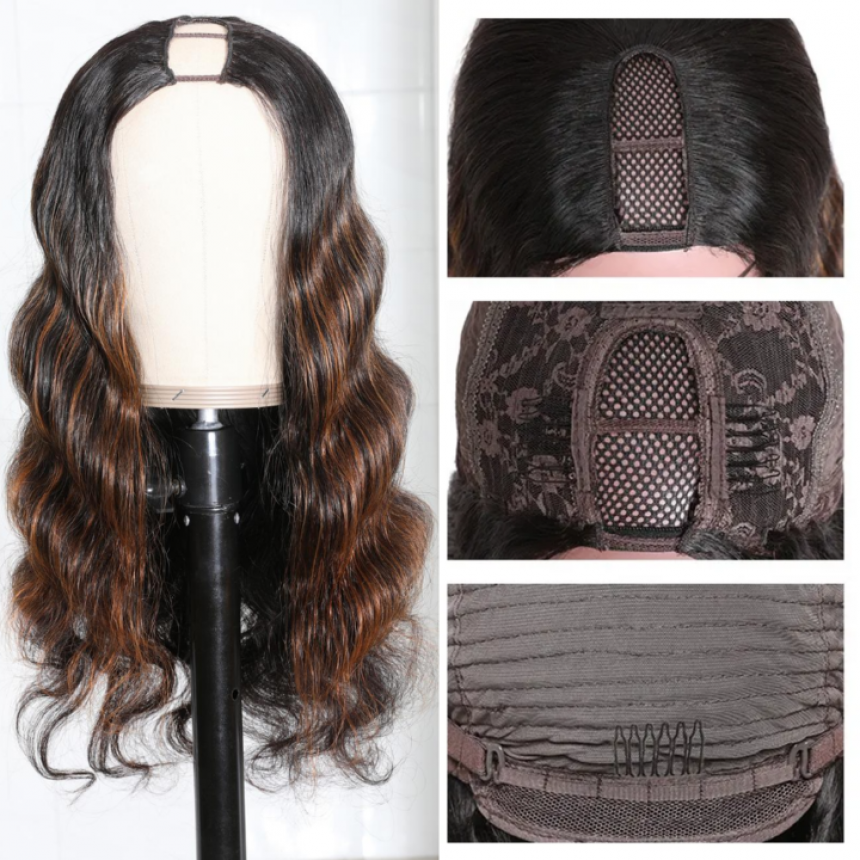 U Part Body Wave Wig Human Hair Wigs Dark Auburn 100% Human Hair Super Soft U Part Body Wave Wig Human Hair Wigs Dark Auburn 100% Human Hair Super Soft