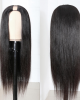 Straight Hair U Part Wig 150% Density Classic Virgin Remy Straight Wigs With Plastic Net Cap