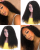 U Part Wig Kinky Curly Right Side U Part Human Hair Wigs 150% Density Glueless Natural Looking Hairline