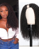 U Part Wig Kinky Curly Right Side U Part Human Hair Wigs 150% Density Glueless Natural Looking Hairline