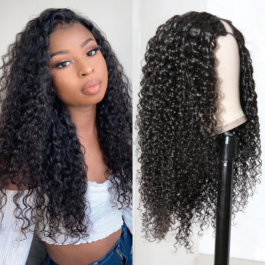 Upart Wigs Jerry Curly Human Hair Glueless Left Side U Part Wigs 100% Human Hair Super Soft Upart Wigs Jerry Curly Human Hair Glueless Left Side U Part Wigs 100% Human Hair Super Soft