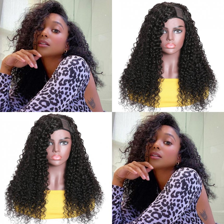 Upart Wigs Jerry Curly Human Hair Glueless Left Side U Part Wigs 100% Human Hair Super Soft Upart Wigs Jerry Curly Human Hair Glueless Left Side U Part Wigs 100% Human Hair Super Soft