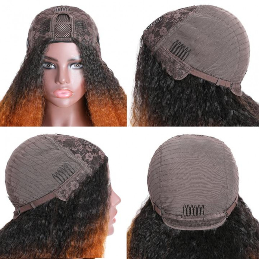 U Part Wig 100% Brazilian Remy Human Hair T1b/30 Ombre Kinky Straight Wigs 200% Density T1b/30 Ombre U Part Wig 100% Brazilian Remy Human Hair T1b/30 Ombre Kinky Straight Wigs 200% Density T1b/30 Ombre