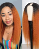 U Part Wig 100% Brazilian Remy Human Hair T1b/30 Ombre Kinky Straight Wigs 200% Density T1b/30 Ombre