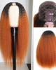 U Part Wig 100% Brazilian Remy Human Hair T1b/30 Ombre Kinky Straight Wigs 200% Density T1b/30 Ombre