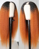 U Part Wig 100% Brazilian Remy Human Hair T1b/30 Ombre Kinky Straight Wigs 200% Density T1b/30 Ombre