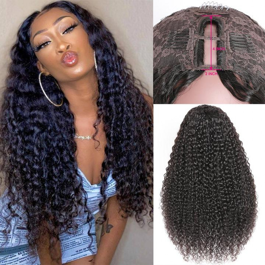 Jerry Curly U Part Wig Middle Part Unprocessed Virgin Hair Wigs 150% Density Natural Color Glueless Wigs Jerry Curly U Part Wig Middle Part Unprocessed Virgin Hair Wigs 150% Density Natural Color Glueless Wigs